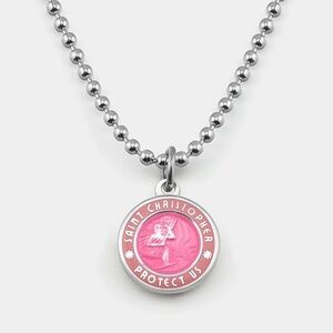 Saint Christopher Surf Necklace Size Small Hot Pink and Blush
